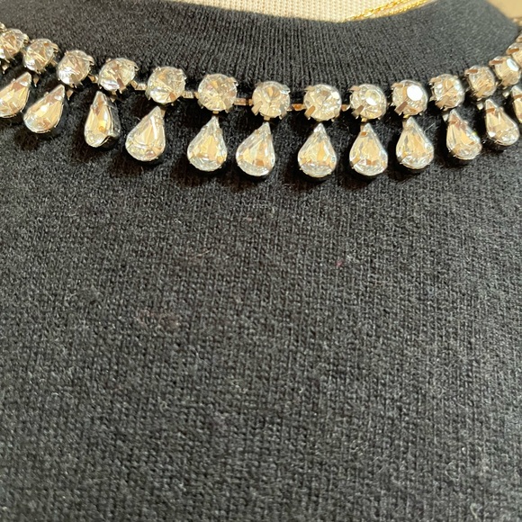 Kate Spade ♠️ Blaze a Trail Black Embellished Necklace Sweater, NWT, Large - Picture 5 of 7